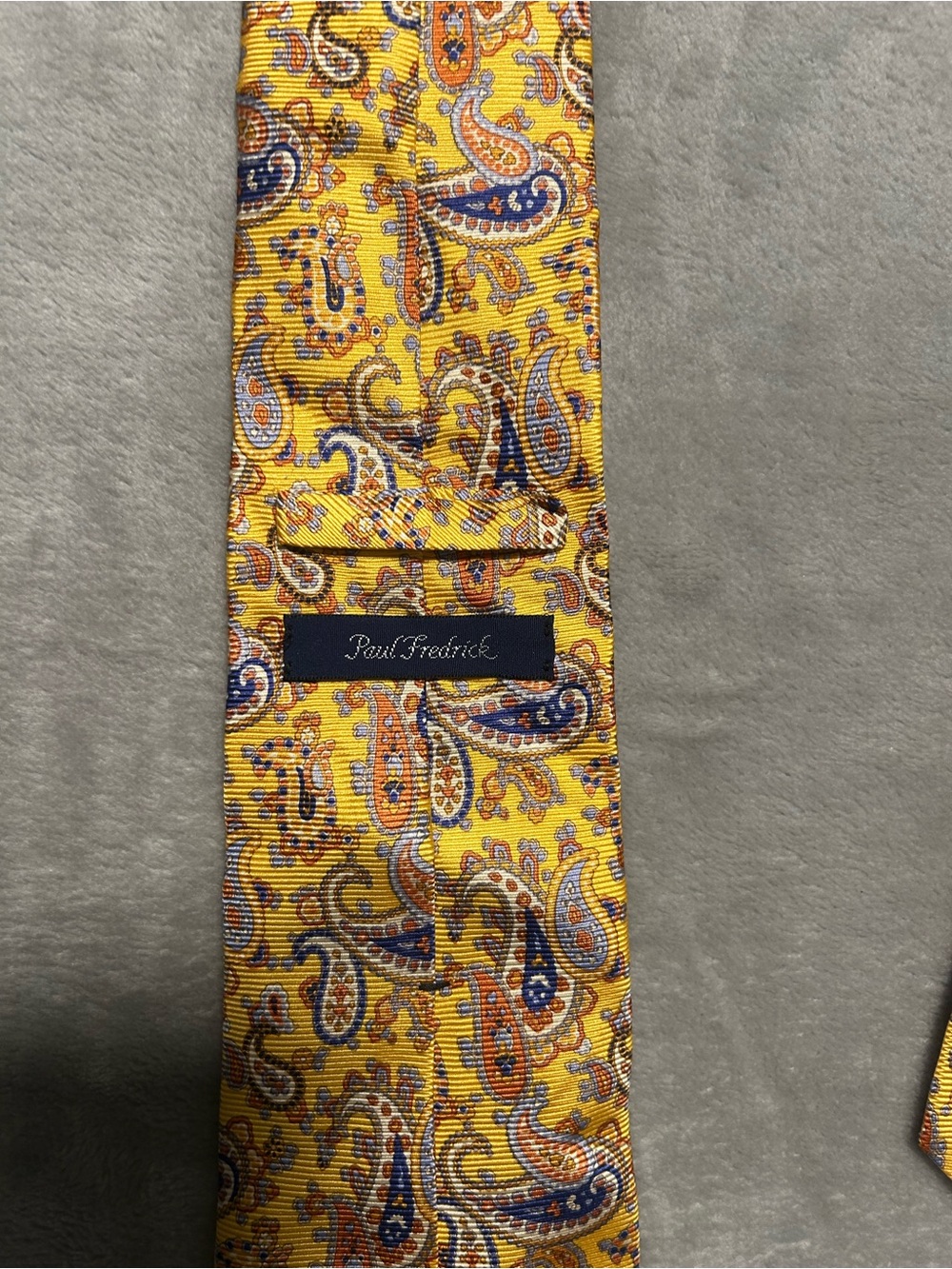 Paul Fredrick Paisley Neck Tie Silk Yellow